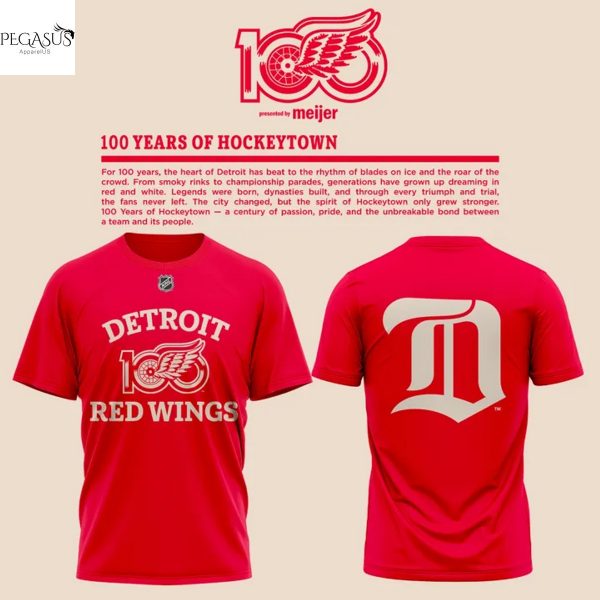 100 Years Of Hockeytown Detroit Red Wings 3D T-Shirt