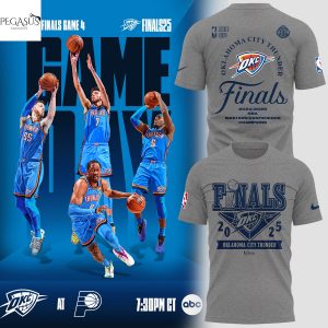 2025 Finals Conference Champions 2025 Oklahoma City Thunder 3D T-Shirt – Grey