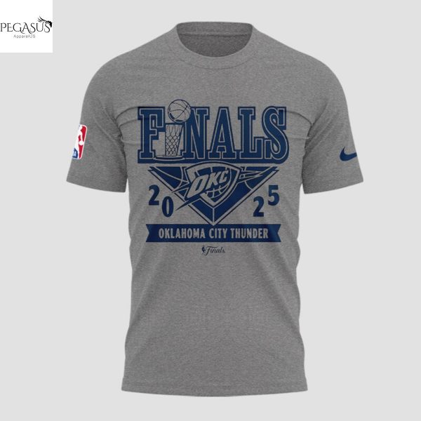 2025 Finals Conference Champions 2025 Oklahoma City Thunder 3D T-Shirt – Grey