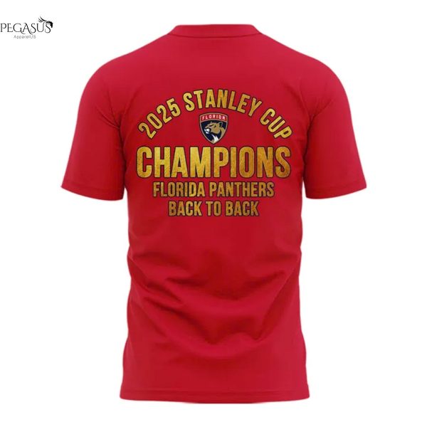 2025 Stanley Cup Champions Florida Panthers Back To Back 3D T-Shirt