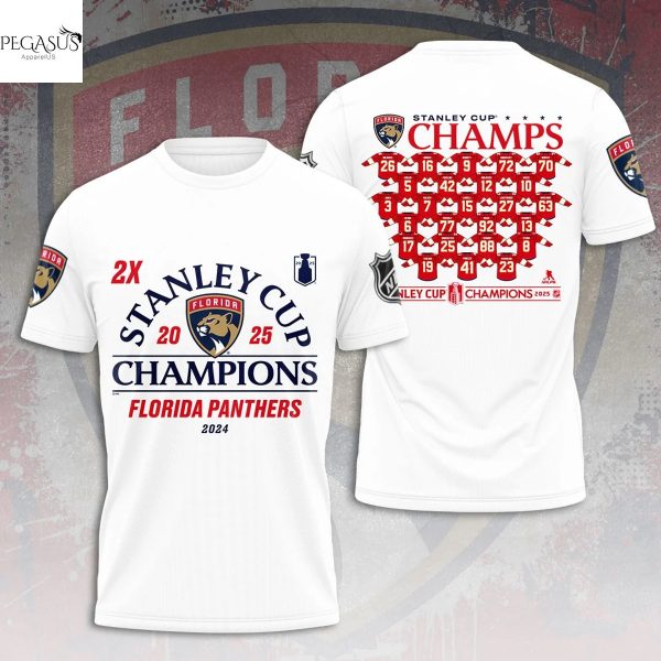 2X Stanley Cup Champions Florida Panthers 3D T-Shirt