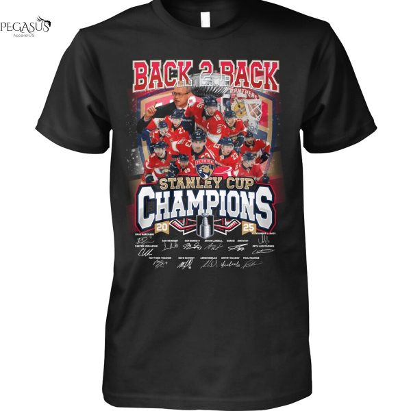 Back 2 Back Stanley Cup Champions Florida Panthers Signature Unisex T-Shirt