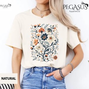 Boho Wildflowers Cottagecore Shirt, Floral Bloom Shirt, Plant Shirts, Floral Shirt, Gift For Women, Ladies Flower Shirts, Gift for Bestie