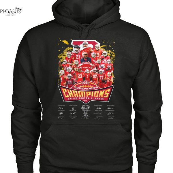 D.C. Defenders United Football League 2025 Champions Signature Unisex T-Shirt