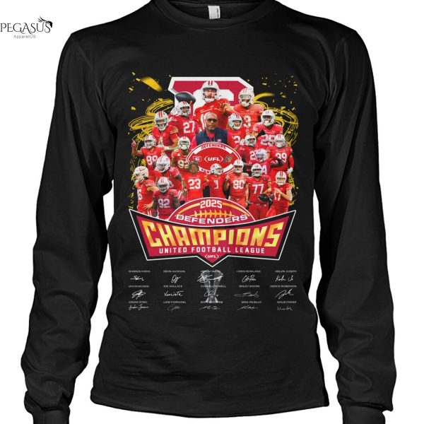 D.C. Defenders United Football League 2025 Champions Signature Unisex T-Shirt
