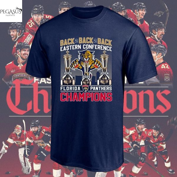 Florida Panther Eastern Conference 2025 Back To Back To Back Unisex T-Shirt