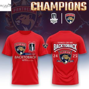 Florida Panthers 2025 National Hockey League Final Winners Back To Back 3D T-Shirt