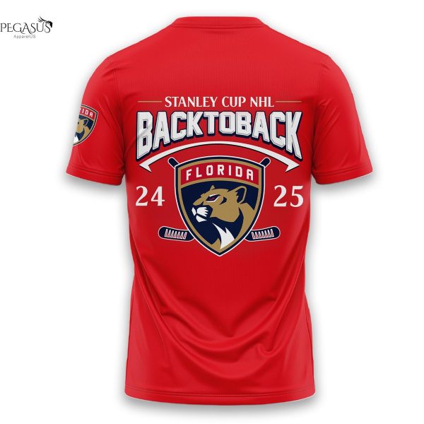 Florida Panthers 2025 National Hockey League Final Winners Back To Back 3D T-Shirt
