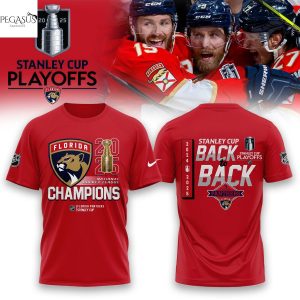 Florida Panthers 2025 Stanley Cup Back To Back Champions 3D T-Shirt