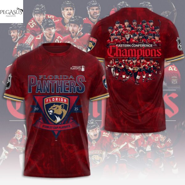 Florida Panthers 2025 Stanley Cup Playoffs Eastern Conference 3D T-Shirt