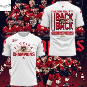 Florida Panthers Back-To-Back Stanley Cup Final Champions 3D T-Shirt