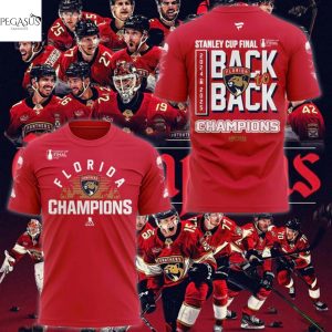 Florida Panthers Back-To-Back Stanley Cup Final Champions 3D T-Shirt – Red