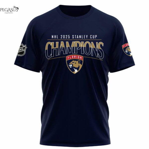 Florida Panthers Champion NHL Stanley Cup 2025 Signature 3D T-Shirt