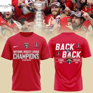 Florida Panthers National Hockey League Back To Back Champions Stanley Cup 3D T-Shirt