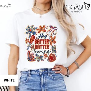 Hey Batter Batter Swing Shirt, Coquette Baseball Shirt, Baseball Lover, Baseball Mom Shirt, Game Day, Sports Mom Gifts, Baseball 4th of July