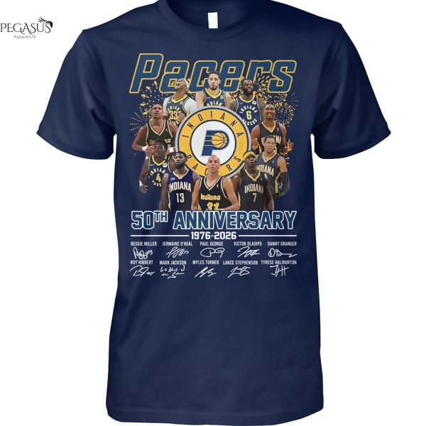 Indiana Pacers 50th Anniversary 1976-2026 Signature Thank You For The Memories Unisex T-Shirt