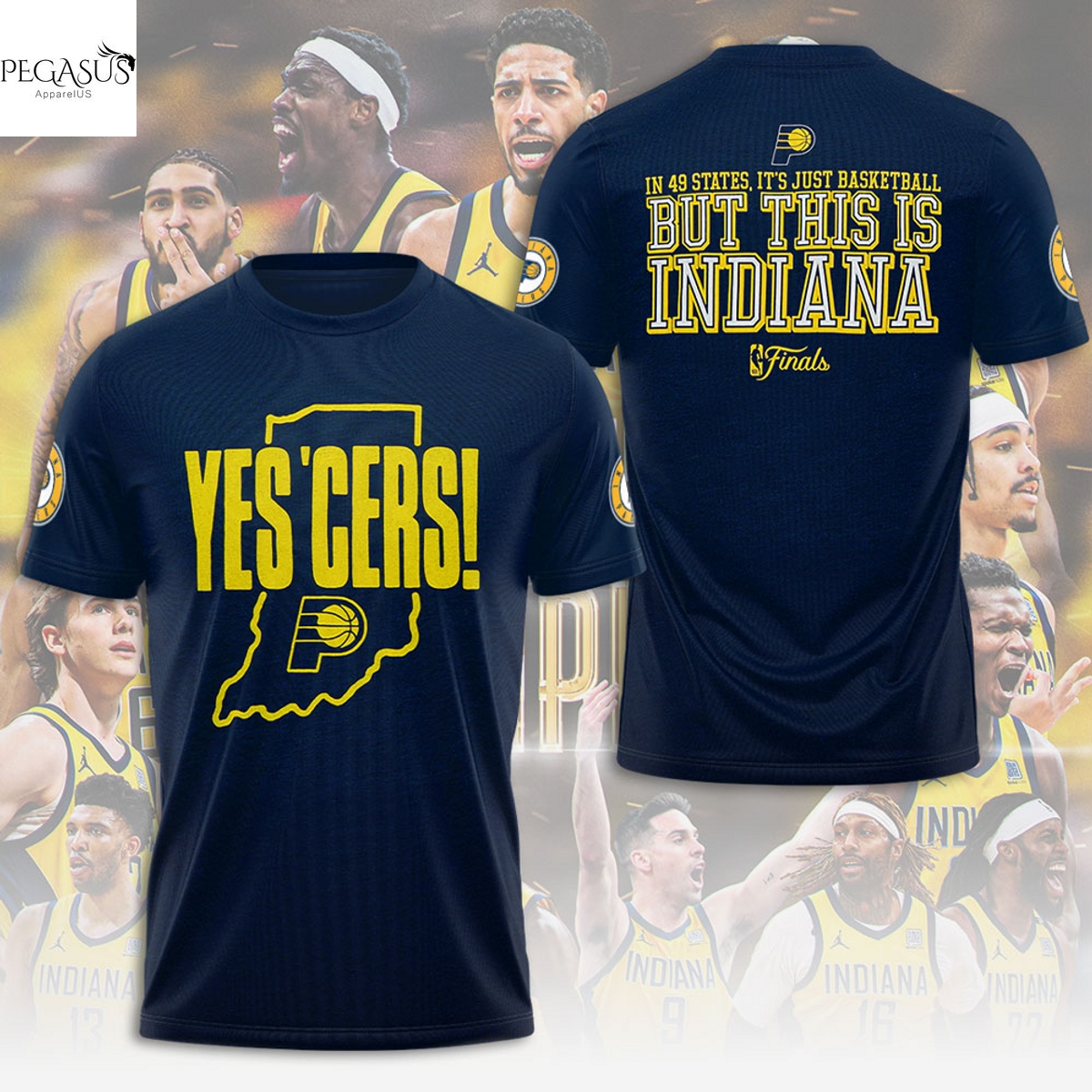 Indiana Pacers Finals 2025 - In 49 States, Its Just Basketball But This Is Indiana 3D T-Shirt Indiana Pacers Finals 2025 - In 49 States, Its Just Basketball But This Is Indiana 3D T-Shirt