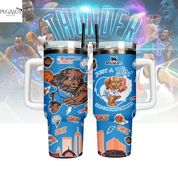 Just A Girl Who Love Her Oklahoma City Thunder Tumbler With Handle And Straw
