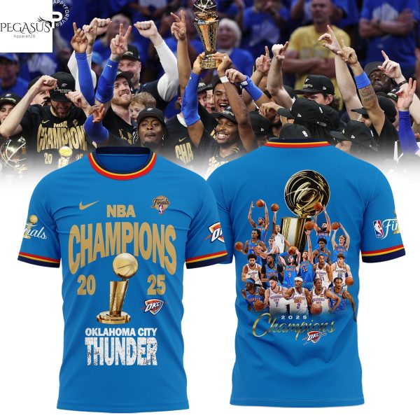 NBA Champions 2025 Oklahoma City Thunder 3D T-Shirt