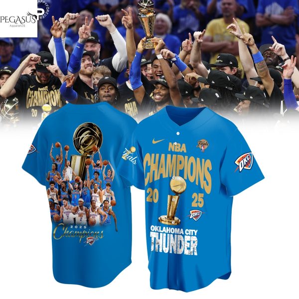 NBA Champions 2025 Oklahoma City Thunder Baseball Jersey