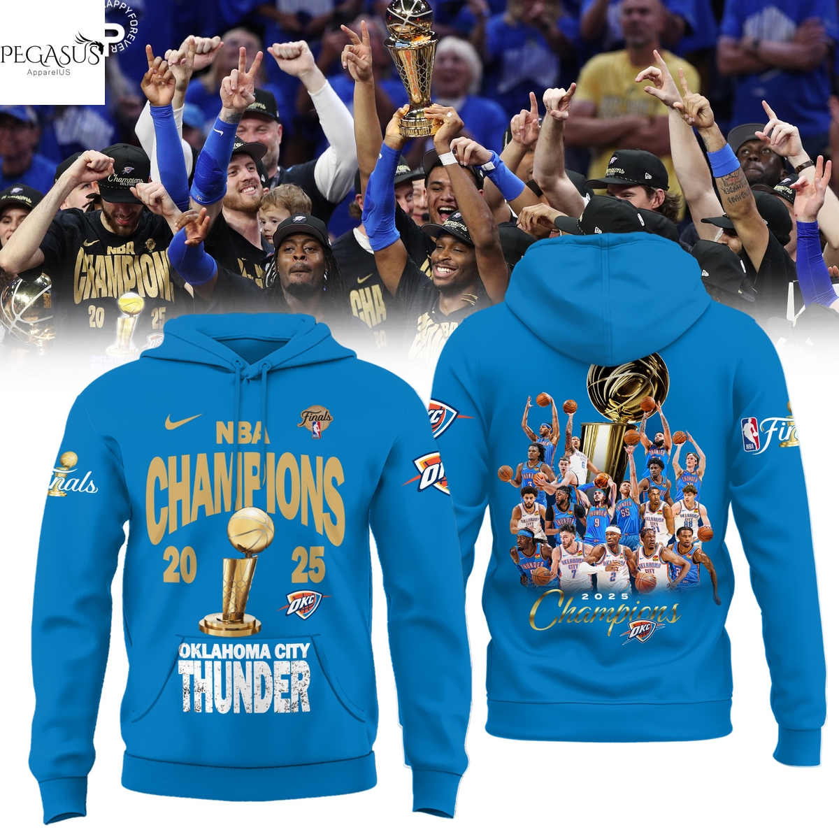 NBA Champions 2025 Oklahoma City Thunder Hoodie NBA Champions 2025 Oklahoma City Thunder Hoodie