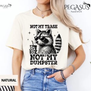 Not My Trash Not My Dumpster Shirt, Retro Funny Raccoon 90s Graphic Shirt, Vintage Funny Iced Coffee Lover Raccoon Shirt, Funny Teenage Gift