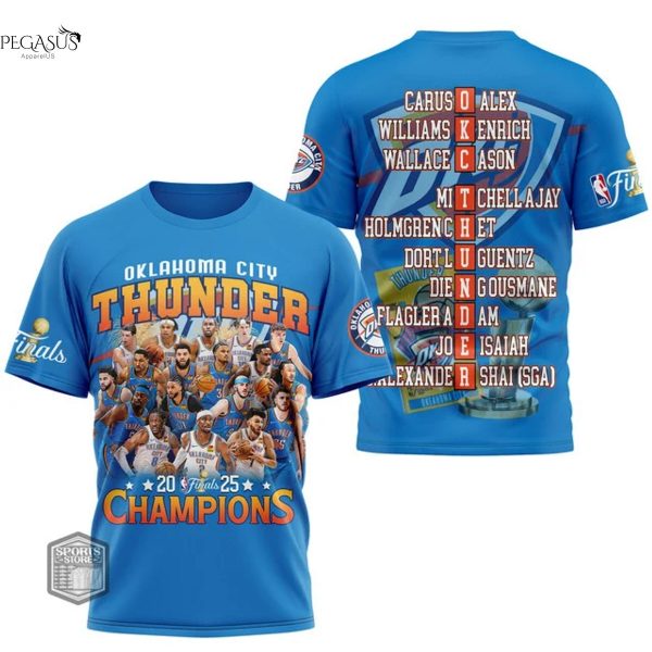 Oklahoma City Thunder 2024-2025 Finals 3D T-Shirt