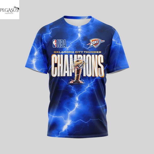 Oklahoma City Thunder 2024-2025 NBA Champions 3D T-Shirt