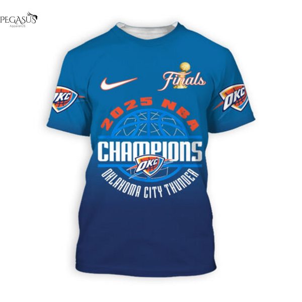 Oklahoma City Thunder 2025 Finals Champions 3D T-Shirt
