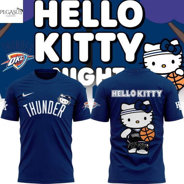 Oklahoma City Thunder 2025 Hello Kitty 3D T-Shirt