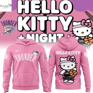 Oklahoma City Thunder 2025 Hello Kitty Hoodie – Pink