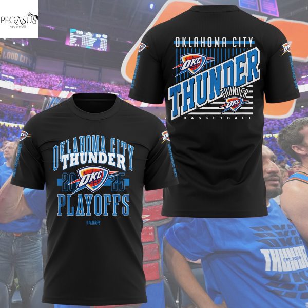 Oklahoma City Thunder 2025 Playoffs Basketball 3D T-Shirt