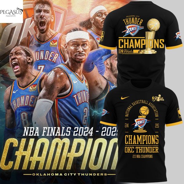 Oklahoma City Thunder 2X Champions NBA 3D T-Shirt