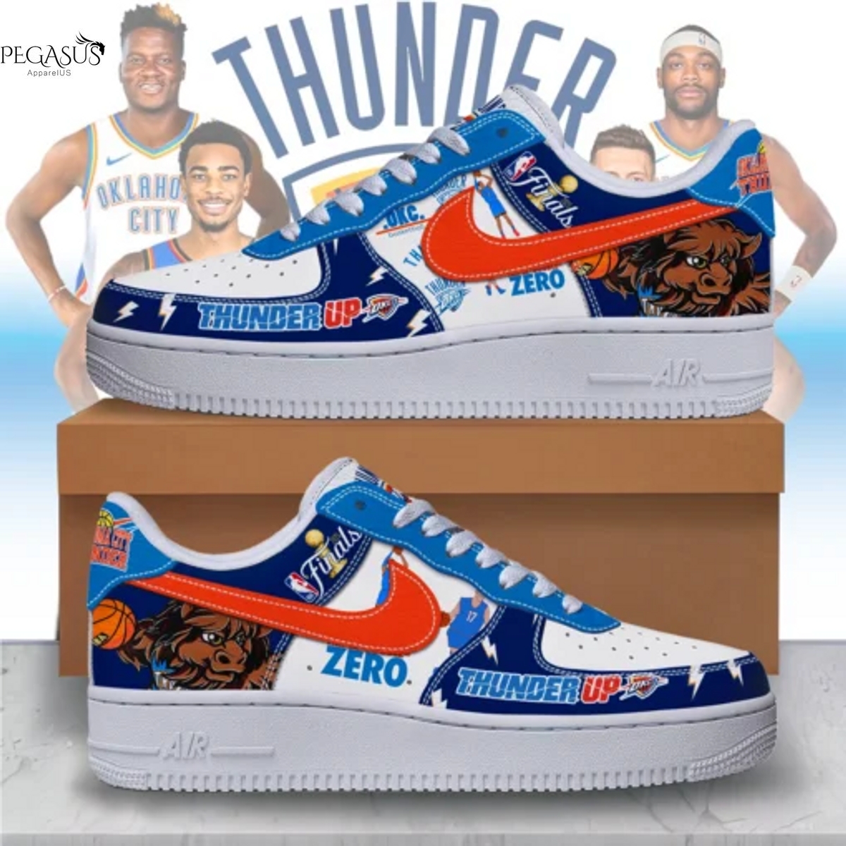 Oklahoma City Thunder Finals 2025 Thunder Up Air Force 1 Shoes Oklahoma City Thunder Finals 2025 Thunder Up Air Force 1 Shoes