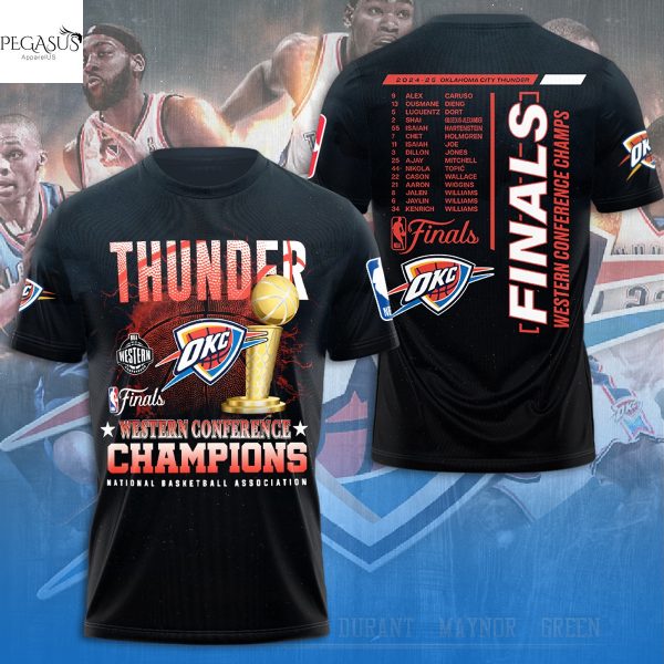 Oklahoma City Thunder Finals Western Conference Champions National Basketball Association 3D T-Shirt