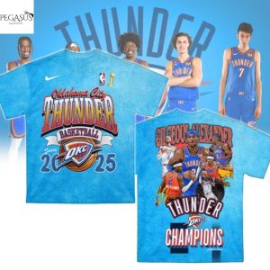 Oklahoma City Thunder Gilgeous Alexander Shai 2025 Champions 3D T-Shirt