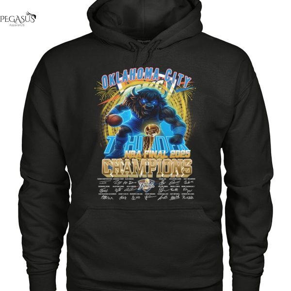 Oklahoma City Thunder NBA 2025 Finals Champions Signature Unisex T-Shirt