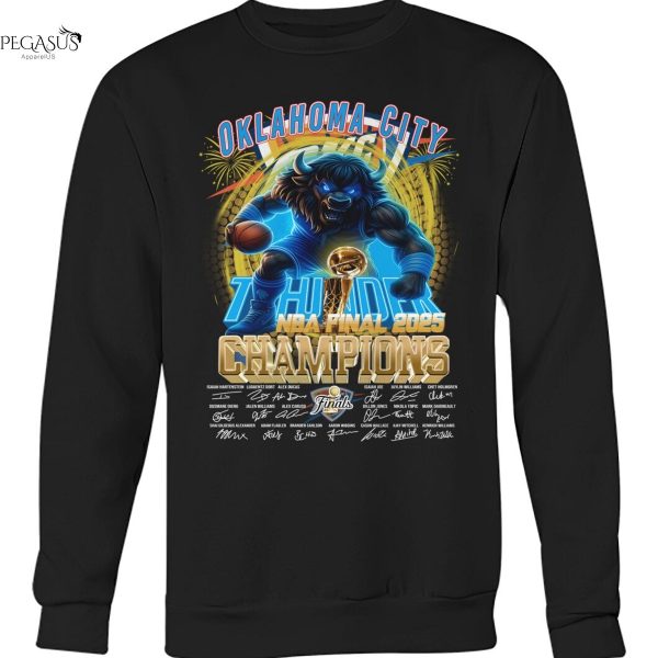 Oklahoma City Thunder NBA 2025 Finals Champions Signature Unisex T-Shirt