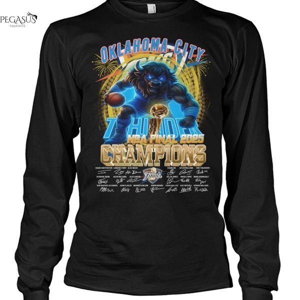 Oklahoma City Thunder NBA 2025 Finals Champions Signature Unisex T-Shirt