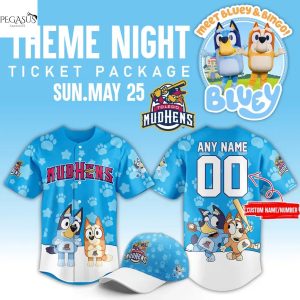 Personalized Toledo Mud Hens x Bluey Baseball Jersey – Blue