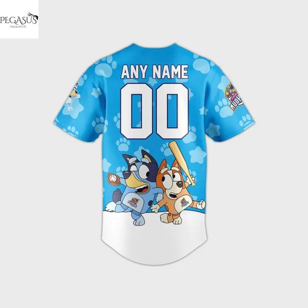 Personalized Toledo Mud Hens x Bluey Baseball Jersey – Blue