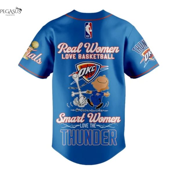 Real Women Love Basketball Smart Women Love The  Oklahoma City Thunder Baseball Jersey