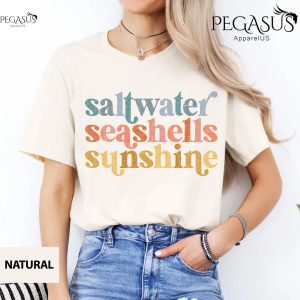 Saltwater Seashells Sunshine Shirt, Summer Vacation Shirt, Beach Shirt, Saltwater Shirt, Seashells Shirt, Sunshine Shirt, Summer Trip Shirt