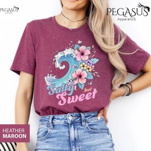 Salty But Sweet Shirt, Floral Summer Shirt, Cute Beach Shirt, Ocean Shirt, Beach Life Shirt, Summer Vacation Shirts, Girls Summer Trip Shirt