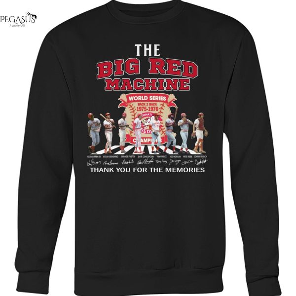 The Big Red Machine World Series Back 2 Back 1975-1976 Cincinnati Reds Signature Thank You For The Memories Unisex T-Shirt