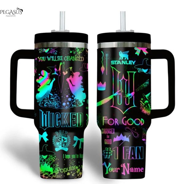 Wicked For Good Tumbler With Handle And Straw