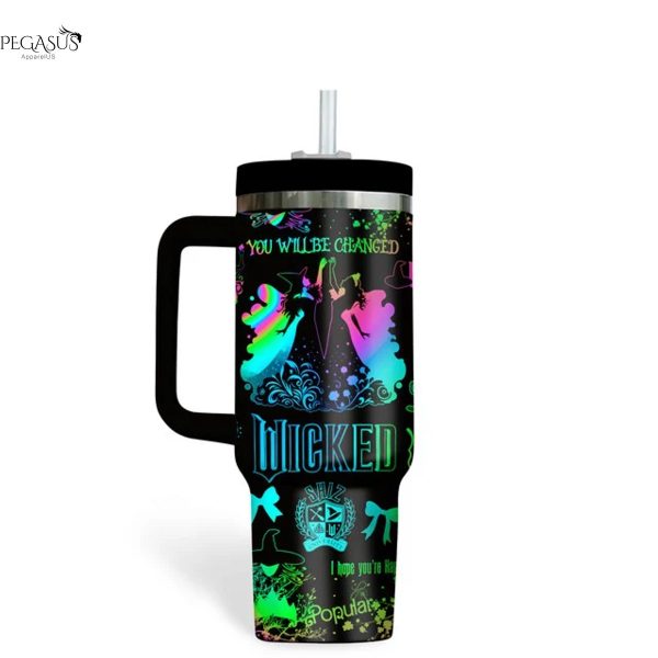 Wicked For Good Tumbler With Handle And Straw