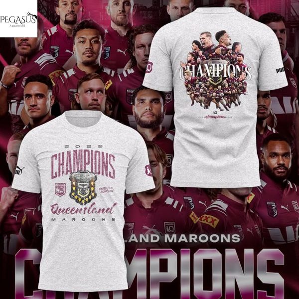 2025 Champions Queensland Maroons 3D T-Shirt