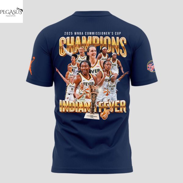 2025 WNBA Commissioner Cup Champions Indiana Fever 3D T-Shirt