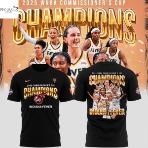 2025 WNBA Commissioner Cup Champions Indiana Fever 3D T-Shirt – Black
